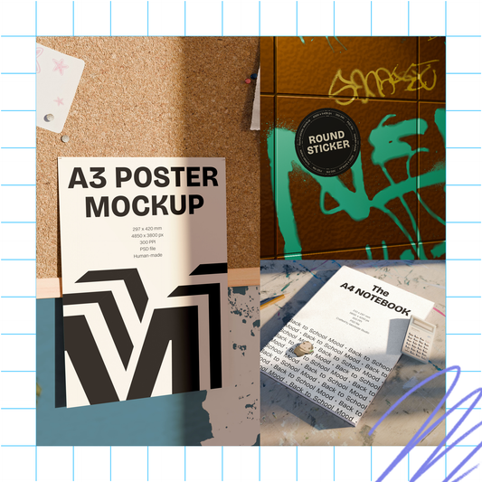 'Back to School' mockup csomag – 3 db mockup – Kereskedelmi licenc