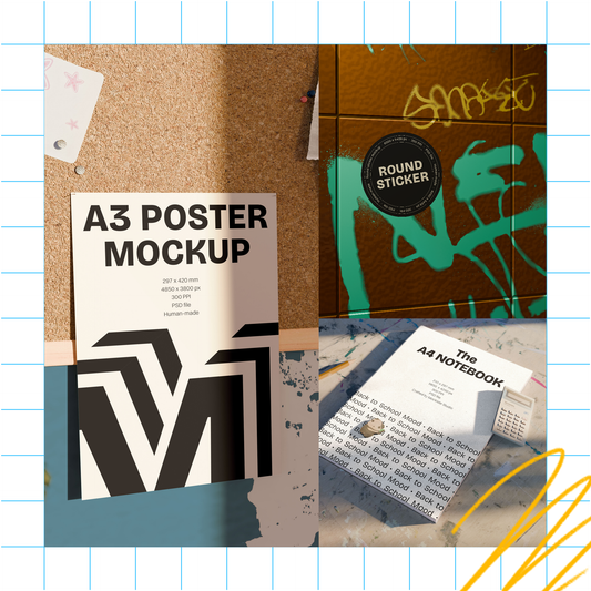 'Back to School' mockup csomag – 3 db mockup – Kiterjesztett licenc