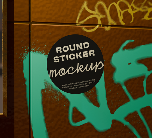 Round Sticker Mockup M01_E003