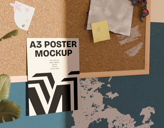 A3 Poszter Mockup – Parafa tábla