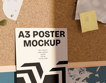 A3 Poszter Mockup – Parafa tábla